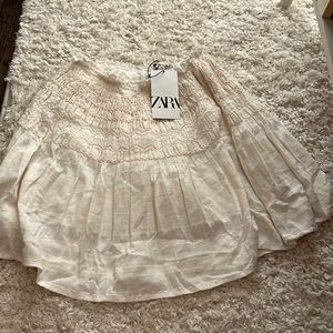 Off-white Linen Skirt by Zara